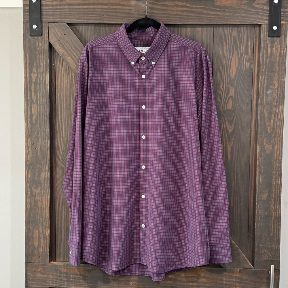 Mizzen+ Main Leeward‎ Collection Trim Fit Button Down Shirt Long Sleeve Size XXL